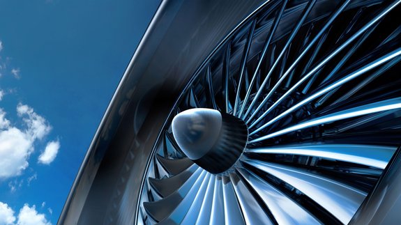 Closeup of a turbine engine processed with Laserline diode lasers