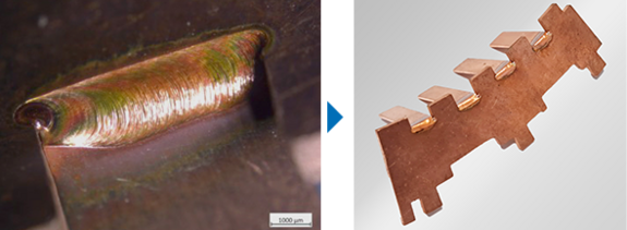 Electrical contact laser welding process and result by Laserline diode lasers
